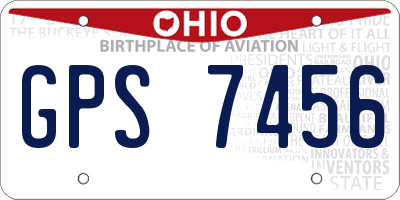 OH license plate GPS7456