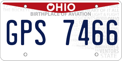 OH license plate GPS7466