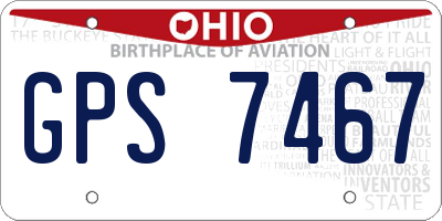 OH license plate GPS7467