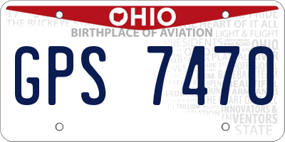 OH license plate GPS7470