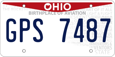 OH license plate GPS7487