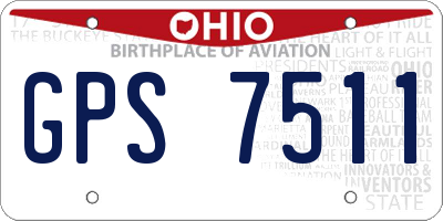 OH license plate GPS7511