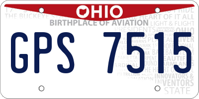 OH license plate GPS7515