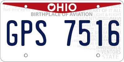 OH license plate GPS7516