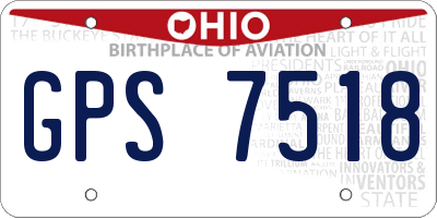 OH license plate GPS7518