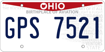 OH license plate GPS7521
