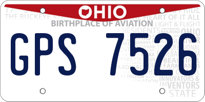 OH license plate GPS7526