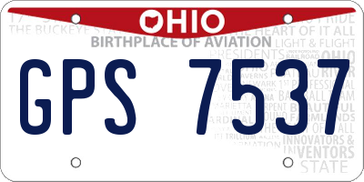 OH license plate GPS7537