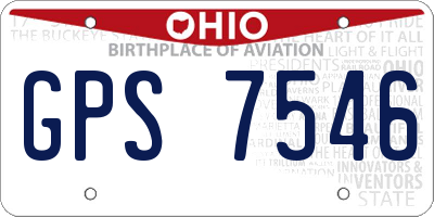 OH license plate GPS7546