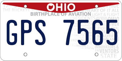 OH license plate GPS7565