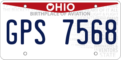 OH license plate GPS7568