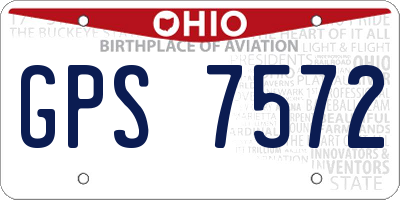 OH license plate GPS7572