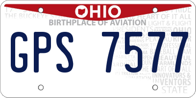 OH license plate GPS7577