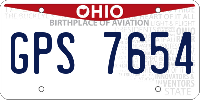 OH license plate GPS7654