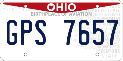 OH license plate GPS7657
