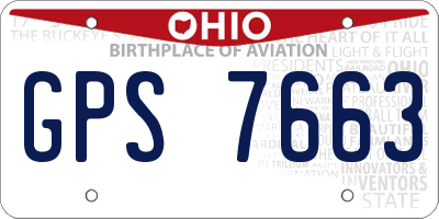 OH license plate GPS7663