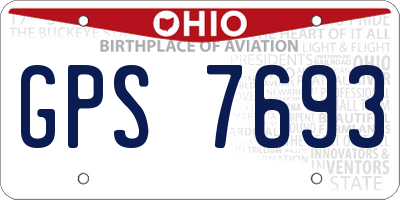 OH license plate GPS7693
