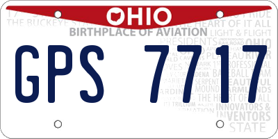 OH license plate GPS7717