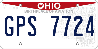 OH license plate GPS7724