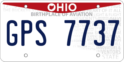 OH license plate GPS7737