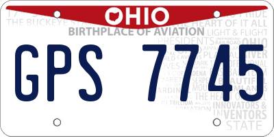 OH license plate GPS7745