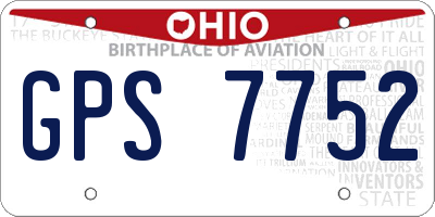 OH license plate GPS7752