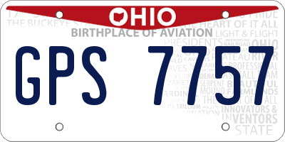 OH license plate GPS7757