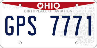 OH license plate GPS7771