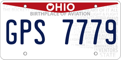 OH license plate GPS7779