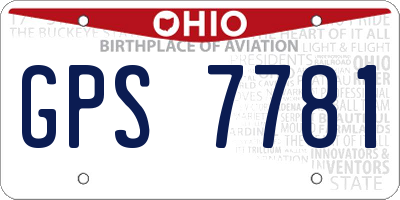 OH license plate GPS7781
