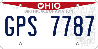 OH license plate GPS7787