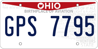 OH license plate GPS7795