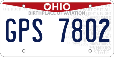 OH license plate GPS7802