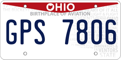OH license plate GPS7806