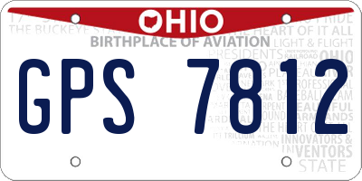 OH license plate GPS7812