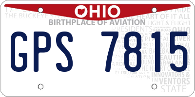 OH license plate GPS7815