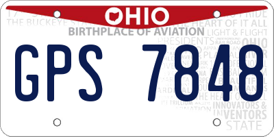 OH license plate GPS7848