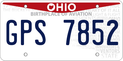 OH license plate GPS7852