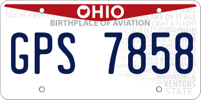 OH license plate GPS7858