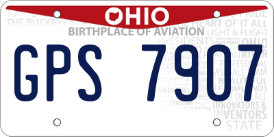 OH license plate GPS7907