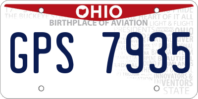 OH license plate GPS7935