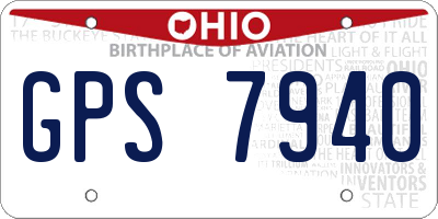 OH license plate GPS7940