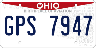 OH license plate GPS7947