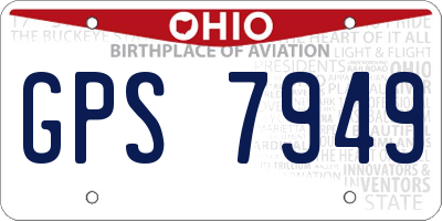 OH license plate GPS7949