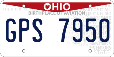 OH license plate GPS7950
