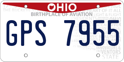 OH license plate GPS7955
