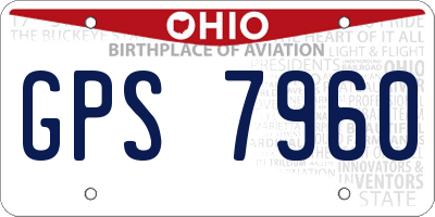 OH license plate GPS7960