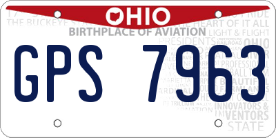 OH license plate GPS7963