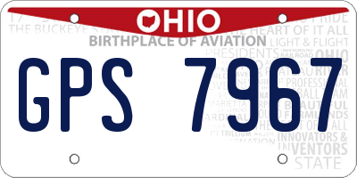 OH license plate GPS7967