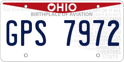 OH license plate GPS7972